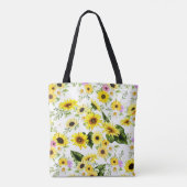 Waterverf Zonnebloem 7 Tote Bag (Achterkant)