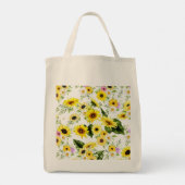 Waterverf Zonnebloem 7 Tote Bag (Achterkant)