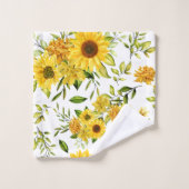 Waterverf Zonnebloem 8 Bad Handdoek (Wasdoekje)