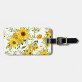 Waterverf Zonnebloem 8 Bagagelabel (Voorkant horizontaal)