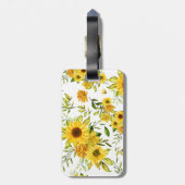 Waterverf Zonnebloem 8 Bagagelabel (Achterkant verticaal)