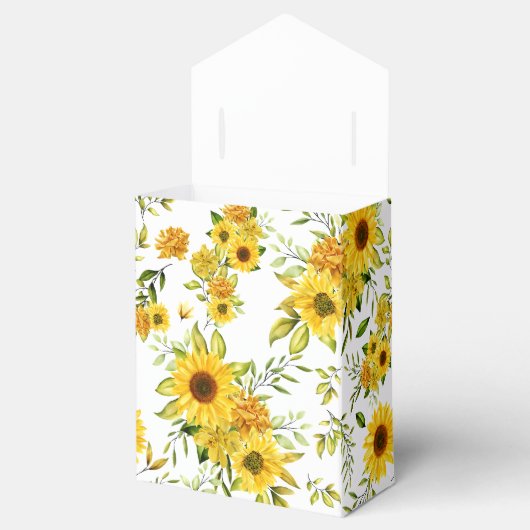 Waterverf Zonnebloem 8 Bedankdoosjes (Geopend)