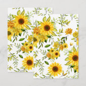 Waterverf Zonnebloem 8 Bedankkaart (Voorkant / Achterkant)