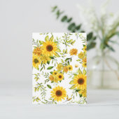 Waterverf Zonnebloem 8 Briefkaart (Staand voorkant)