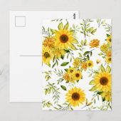 Waterverf Zonnebloem 8 Briefkaart (Voorkant / Achterkant)