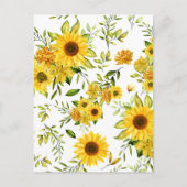 Waterverf Zonnebloem 8 Briefkaart (Voorkant)