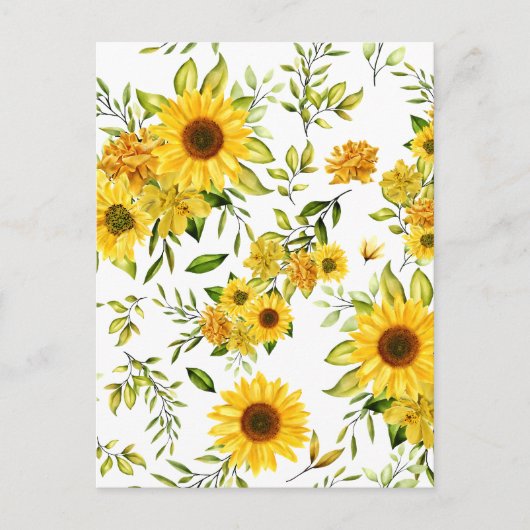 Waterverf Zonnebloem 8 Briefkaart (Voorkant)