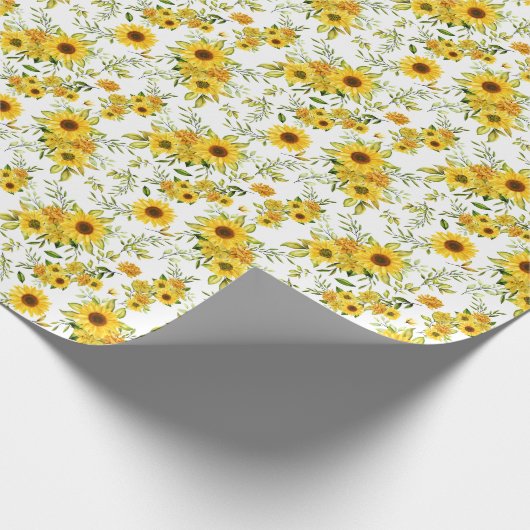 Waterverf Zonnebloem 8 Cadeaupapier (Hoek)