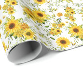 Waterverf Zonnebloem 8 Cadeaupapier (Rol Hoek)