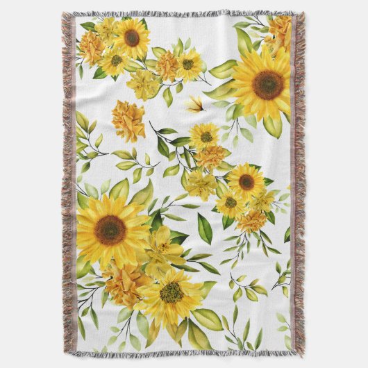 Waterverf Zonnebloem 8 Deken (Voorkant Verticaal)