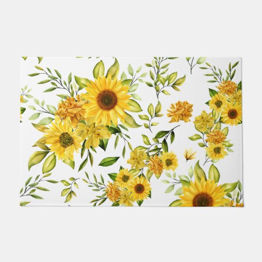 Waterverf Zonnebloem 8 Deurmat (Voorkant)