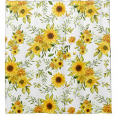 Waterverf Zonnebloem 8 Douchegordijn (Voorkant)