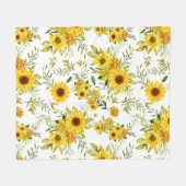 Waterverf Zonnebloem 8 Fleece Deken (Voorkant (Horizontaal))