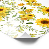 Waterverf Zonnebloem 8 Foto Afdruk (Hoek)