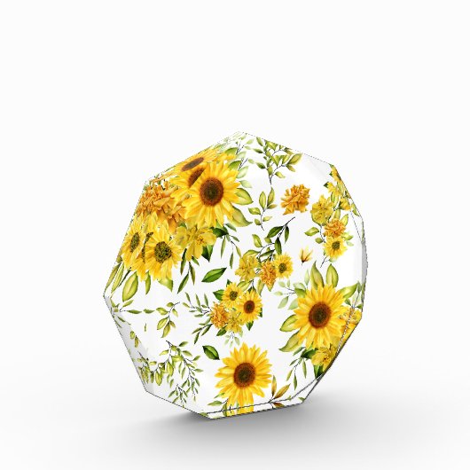 Waterverf Zonnebloem 8 Fotoblokken (Links)