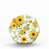 Waterverf Zonnebloem 8 Fotoblokken (Voorkant)