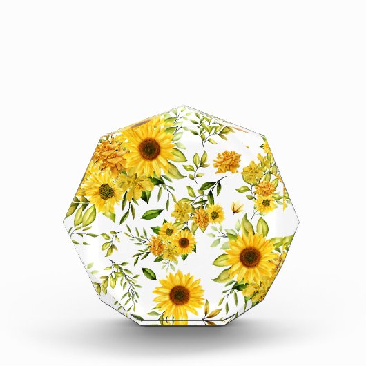 Waterverf Zonnebloem 8 Fotoblokken (Voorkant)