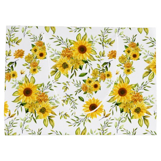 Waterverf Zonnebloem 8 Groot Cadeauzakje (Achterkant)