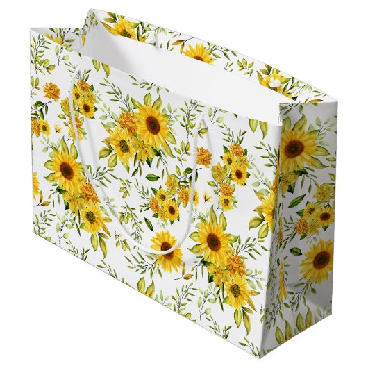 Waterverf Zonnebloem 8 Groot Cadeauzakje (Achterkant Gekanteld)