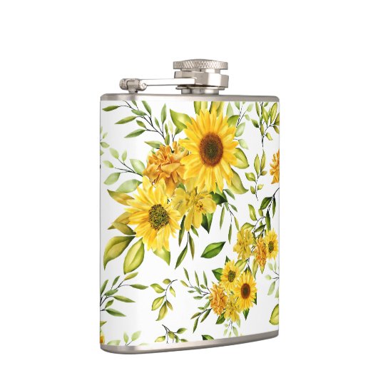 Waterverf Zonnebloem 8 Heupfles (Rechts)