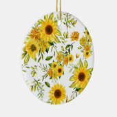 Waterverf Zonnebloem 8 Keramisch Ornament (Rechts)