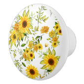 Waterverf Zonnebloem 8 Keramische Knop (Rechts)