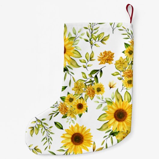 Waterverf Zonnebloem 8 Kleine Kerstsok (Achterkant)