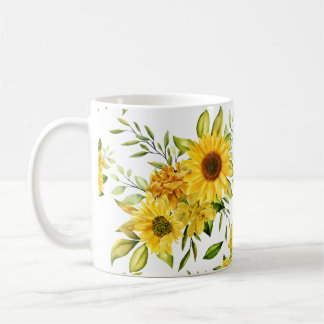 Waterverf Zonnebloem 8 Koffiemok