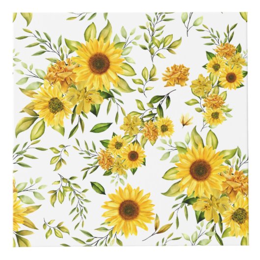 Waterverf Zonnebloem 8 Kubus (Rechts)