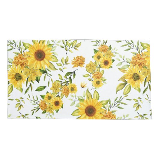 Waterverf Zonnebloem 8 Kussensloop (Achterkant)