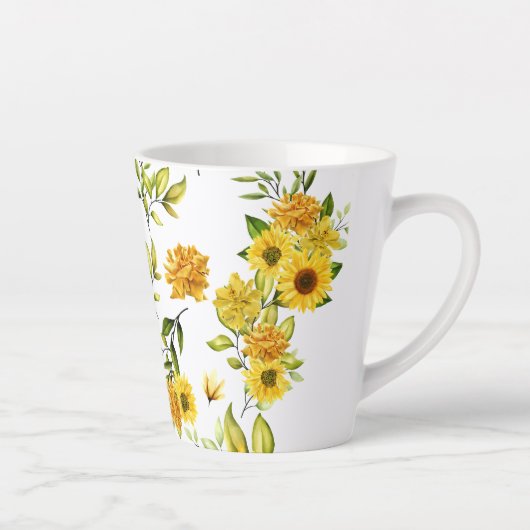 Waterverf Zonnebloem 8 Latte Mok (Rechts)