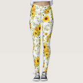 Waterverf Zonnebloem 8 Leggings (Voorkant)