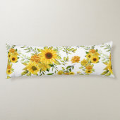 Waterverf Zonnebloem 8 Lichaamskussen (Achterkant)