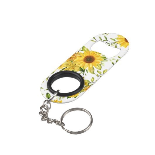 Waterverf Zonnebloem 8 Mini Flessenopener (Achterkant Gekanteld)