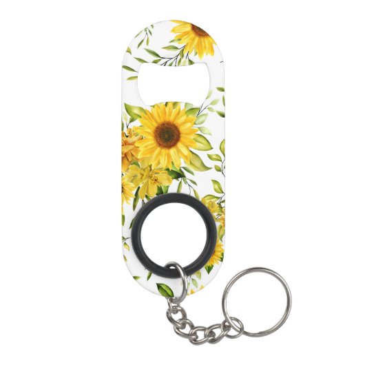 Waterverf Zonnebloem 8 Mini Flessenopener (Achterkant)