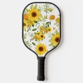 Waterverf Zonnebloem 8 Pickleball Paddle (Achterkant)