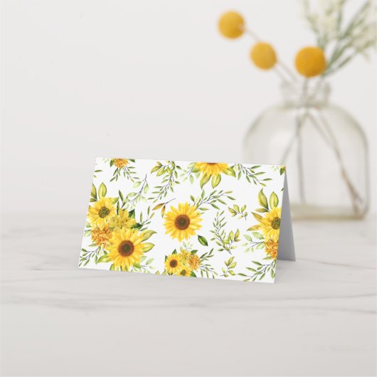 Waterverf Zonnebloem 8 Plaatskaartje (Voorkant)