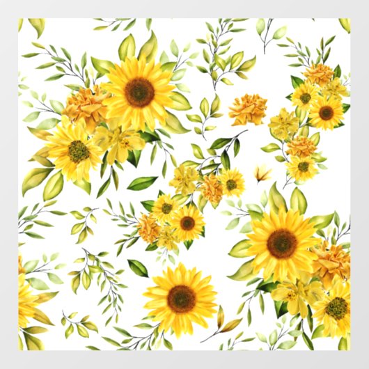 Waterverf Zonnebloem 8 Raamsticker (Vel)