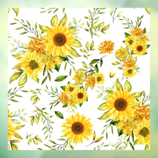 Waterverf Zonnebloem 8 Raamsticker (Vel 3)