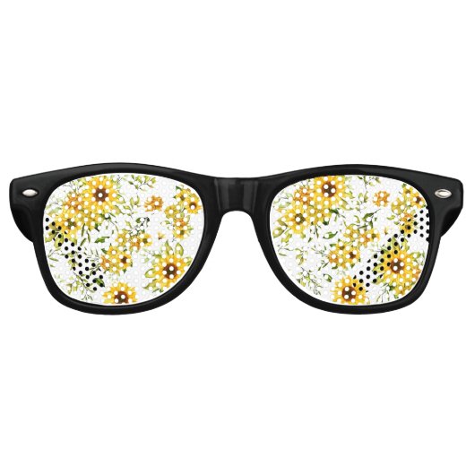 Waterverf Zonnebloem 8 Retro Zonnebril (Voorkant)
