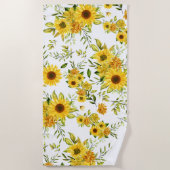 Waterverf Zonnebloem 8 Strandlaken (Voorkant)