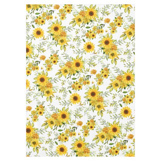 Waterverf Zonnebloem 8 Tafelkleed (Voorkant)