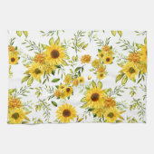 Waterverf Zonnebloem 8 Theedoek (Horizontaal)