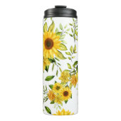 Waterverf Zonnebloem 8 Thermosbeker (Voorkant)