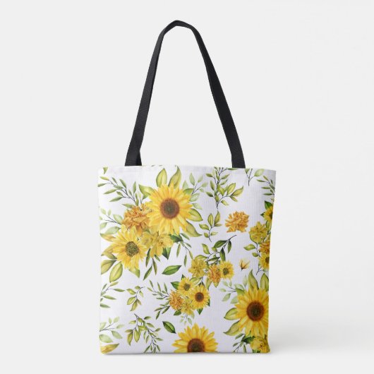 Waterverf Zonnebloem 8 Tote Bag (Achterkant)