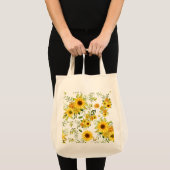 Waterverf Zonnebloem 8 Tote Bag (Voorkant (product))