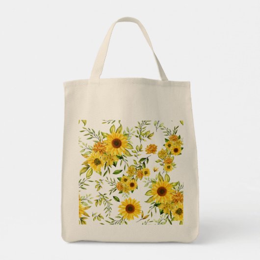 Waterverf Zonnebloem 8 Tote Bag (Achterkant)