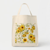 Waterverf Zonnebloem 8 Tote Bag (Voorkant)