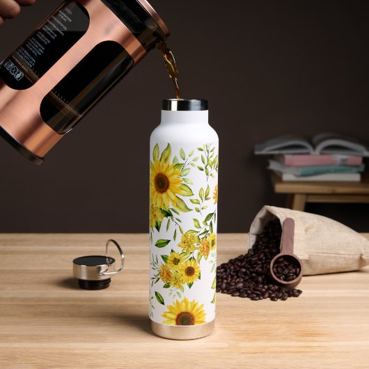 Waterverf Zonnebloem 8 Waterfles (Koffie)