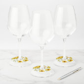 Waterverf Zonnebloem 8 Wijnglaslabel (Set)